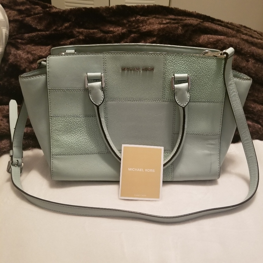 Michael Kors Sky Blue Medium Leather Handbag